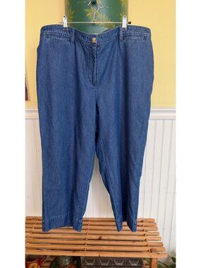 Talbots Plus Petite Denim Pants 18WP Relaxed Fit Lightweight Blue